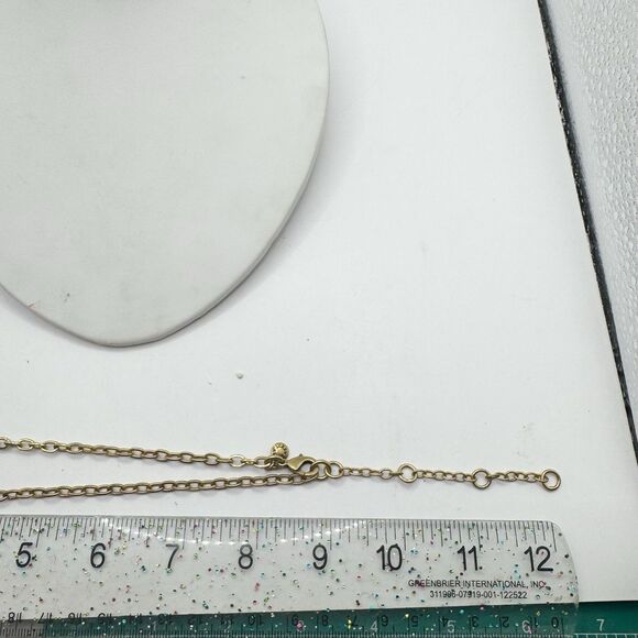 J Crew Gold White Acrylic Triangle Rhinestone Summer Statement Necklace Sparkle - Picture 4 of 11